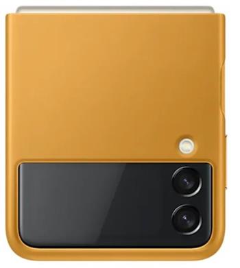 Samsung Kožený zadní kryt Z Flip3 Mustard