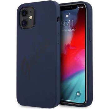Guess Silicone Vintage kryt Apple iPhone 12 mini modrý