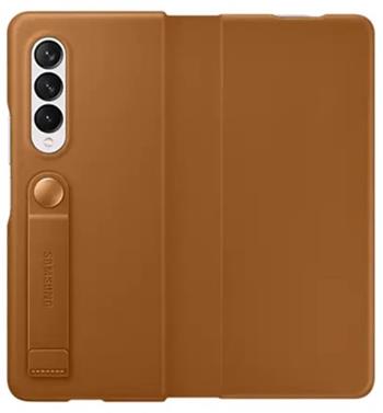 Samsung Kožené flipové pouzdro Z Fold3 Camel