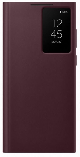 Samsung Flipové pouzdro Clear View pro Samsung Galaxy S22 Ultra Burgundy
