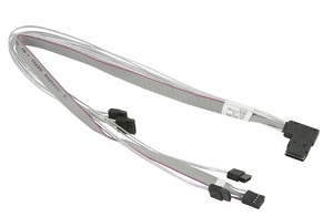 SUPERMICRO Internal Right Angle MiniSAS SFF-8087 to 4 SATA 52/42/41/51cm with Sideband 52cm Cable