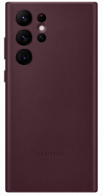 Samsung Kožený zadní kryt pro Samsung Galaxy S22 Ultra Burgundy