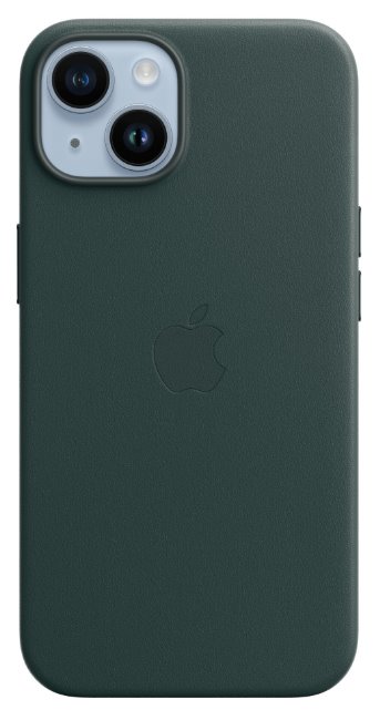 Apple kožený kryt s MagSafe pro iPhone 14, piniově zelená