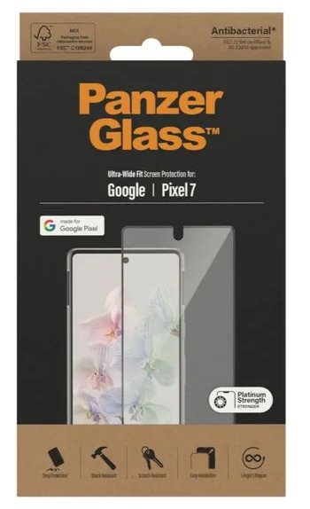 PanzerGlass - Ochrana obrazovky pro mobilní telefon - ultra široký tvar - sklo - barva rámu černá - pro Google Pixel 7