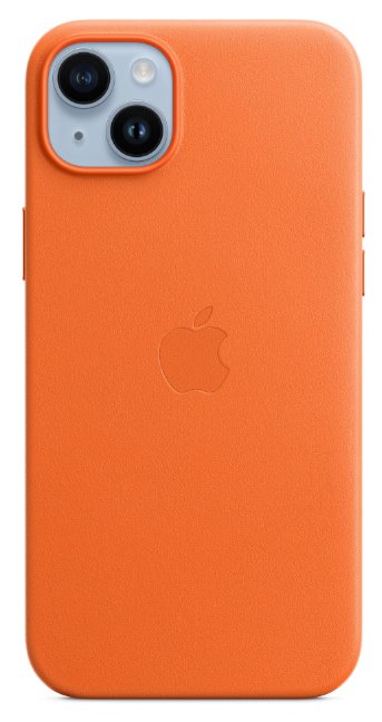 Apple kožený kryt s MagSafe pro iPhone 14 Plus, oranžová