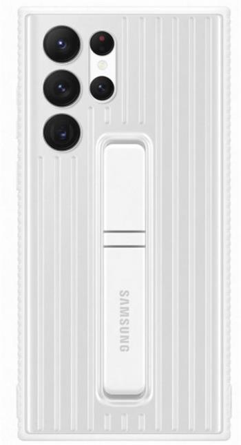 Samsung Tvrzený ochranný zadní kryt se stojánkem pro Samsung Galaxy S22 Ultra White