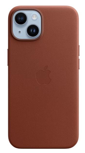Apple kožený kryt s MagSafe pro iPhone 14, cihlově hnědá