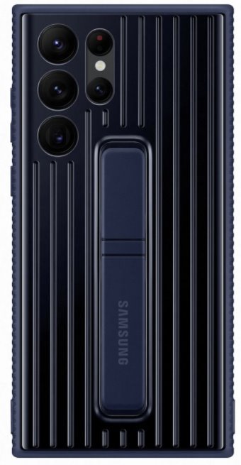 Samsung Tvrzený ochranný zadní kryt se stojánkem pro Samsung Galaxy S22 Ultra Navy
